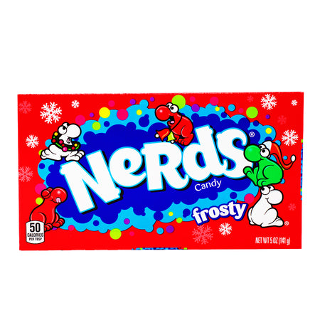 Christmas Nerds Candy Frosty Theater Box - 5oz - Nerds Candy Frosty Theater Box - Winter Wonderland Sweets - Holiday Candy Mix - Festive Movie Night Snacks - Christmas Candy Treats - Snowman-Approved Candy - Sweet and Tangy Nerds - Unique Winter Candy - Nerds Candies - Nerds Candy