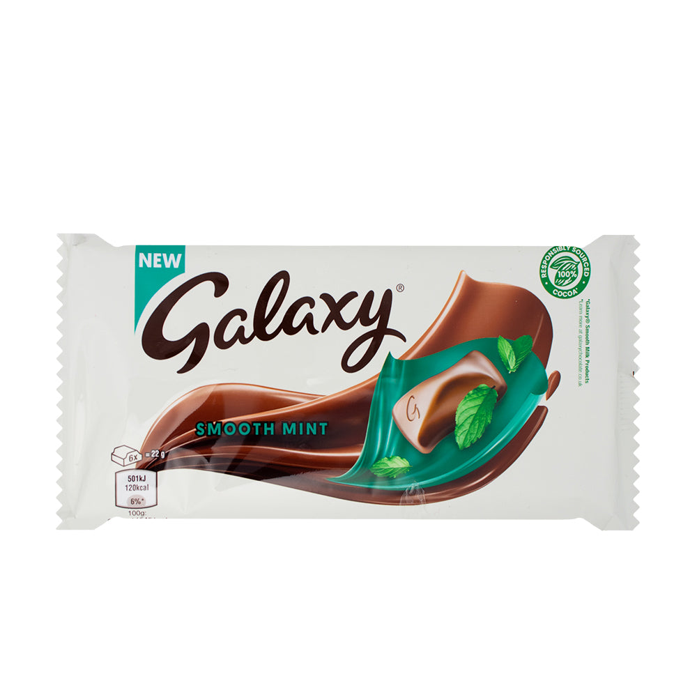 Nestle Galaxy Smooth Mint (UK) - 110g - Nestle - Nestle Chocolate - Galaxy - Galaxy Chocolate - UK Chocolate - British Chocolate - Mint Chocolate - Galaxy Mint Chocolate