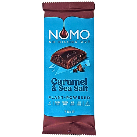 NOMO Vegan Caramel & Sea Salt Chocolate Bar (UK) - 75g