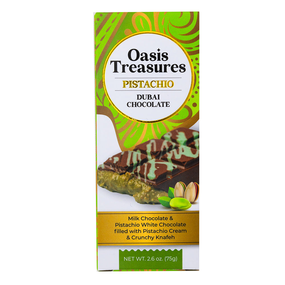 Oasis Treasures Pistachio Chocolate - 75g | Candy Funhouse – Candy
