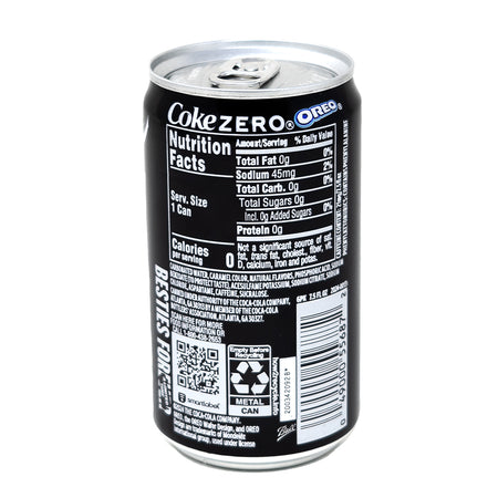 Oreo Coca Cola Zero Sugar - 222mL  Nutrition Facts Ingredients
