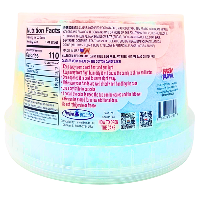 PartyPuffs Cotton Candy Cake Tub - 4.2oz
