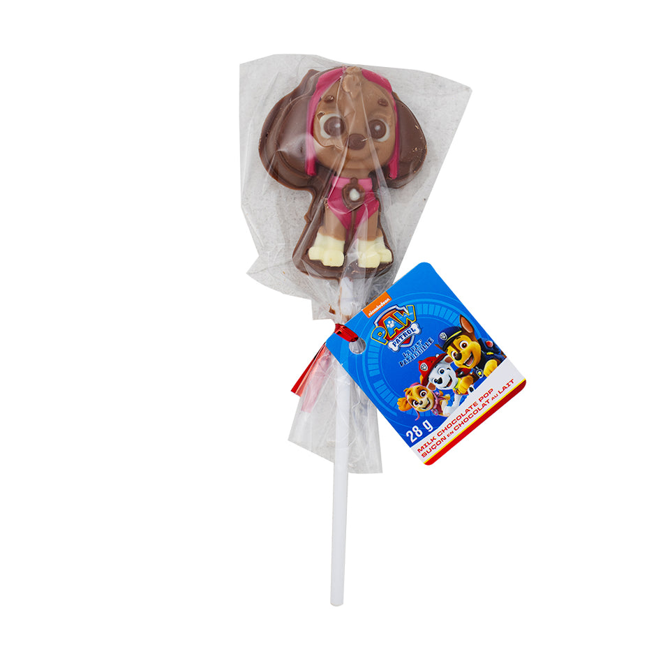 Paw Patrol Chocolate Pops - 28g - Christmas chocolate pops - Paw Patrol chocolate treats - Holiday chocolate lollipops - Festive chocolate candies - Chocolate stocking stuffers - Christmas party favours - Holiday-themed sweets - Milk chocolate characters - Paw Patrol fans - Seasonal chocolate delights
