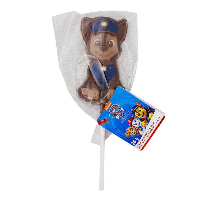 Paw Patrol Chocolate Pops - 28g - Christmas chocolate pops - Paw Patrol chocolate treats - Holiday chocolate lollipops - Festive chocolate candies - Chocolate stocking stuffers - Christmas party favours - Holiday-themed sweets - Milk chocolate characters - Paw Patrol fans - Seasonal chocolate delights
