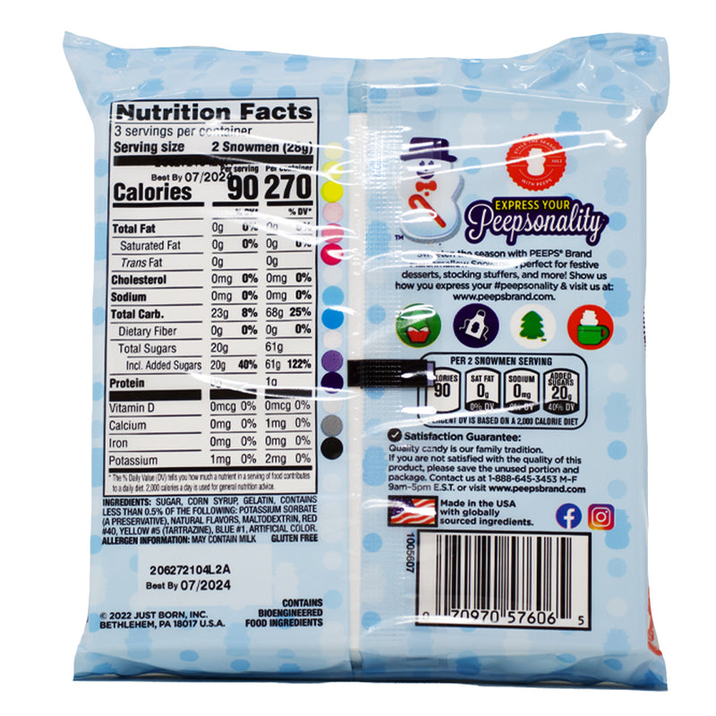 Peeps Snowmen Marshmallows - 3oz | Candy Funhouse - Peeps Candy - Marshmallow Peeps - Christmas Candy - Stocking Stuffer