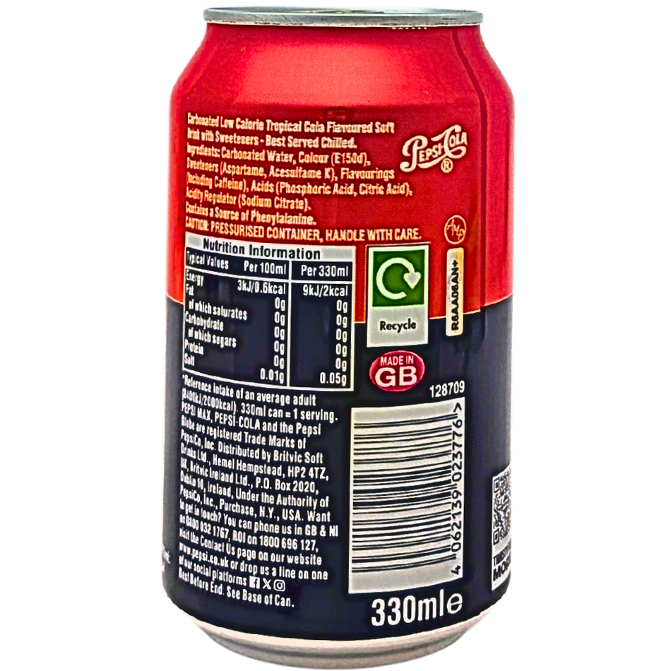 Pepsi MAX Tropical (UK) - 330mL