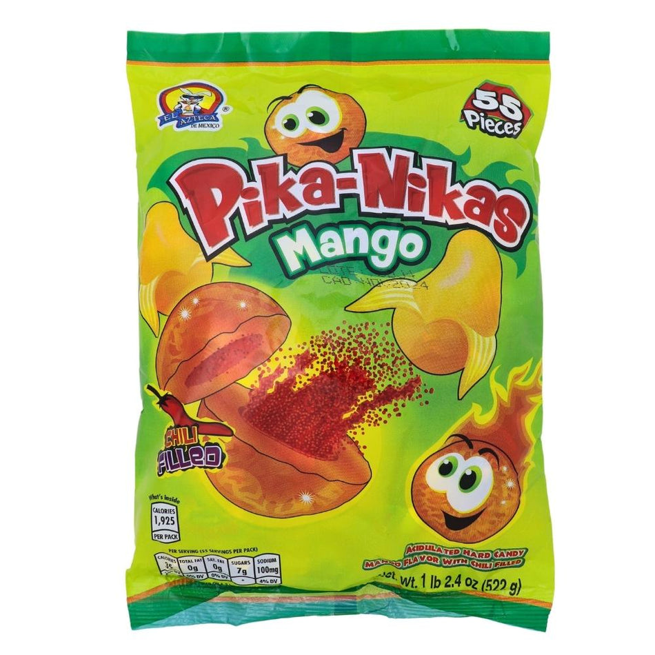 Pika-Nikas Spicy Mango Hard Candy - 55ct Bag - Mexican Candy - Hard Candy - Spicy Candy