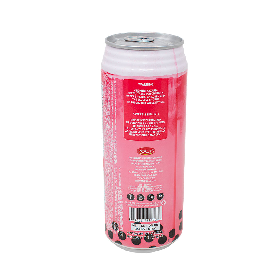 Pocas Bubble Tea Strawberry - 16.5oz  Nutrition Facts Ingredients - Pocas - Bubble Tea - Boba - Boba Drink - Strawberry Bubble Tea - Strawberry Drink