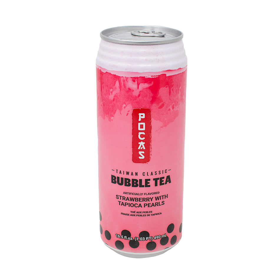 Pocas Bubble Tea Strawberry - 16.5oz - Pocas - Bubble Tea - Boba - Boba Drink - Strawberry Bubble Tea - Strawberry Drink