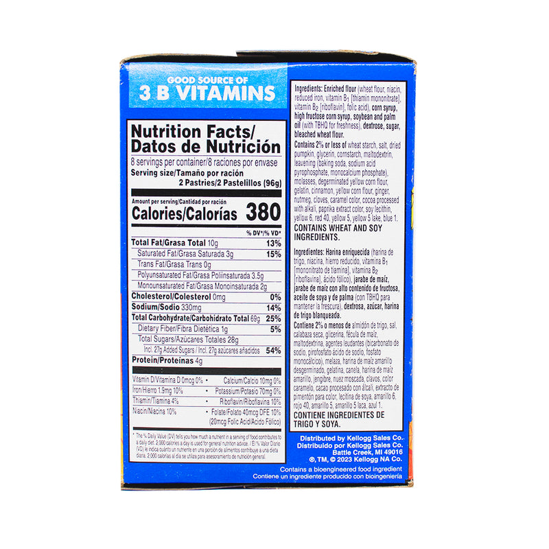 Pop-Tarts Frosted Pumpkin Pie Nutrition Facts Ingredients