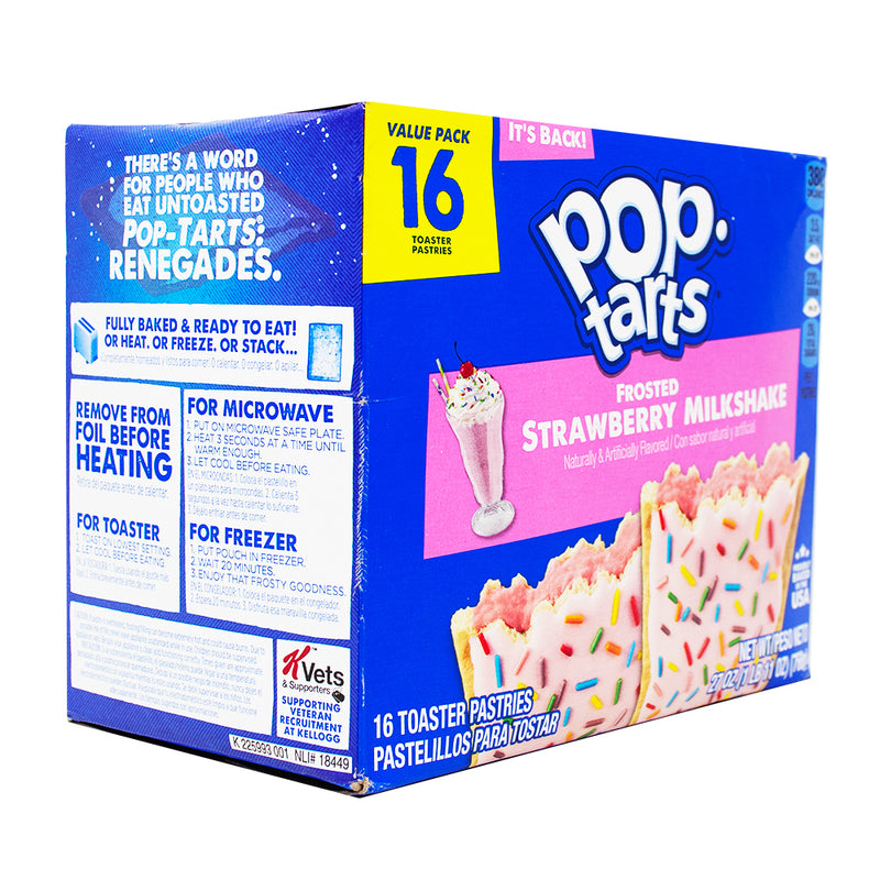 Pop-Tarts Frosted Strawberry Milkshake 16 Pack - 768g