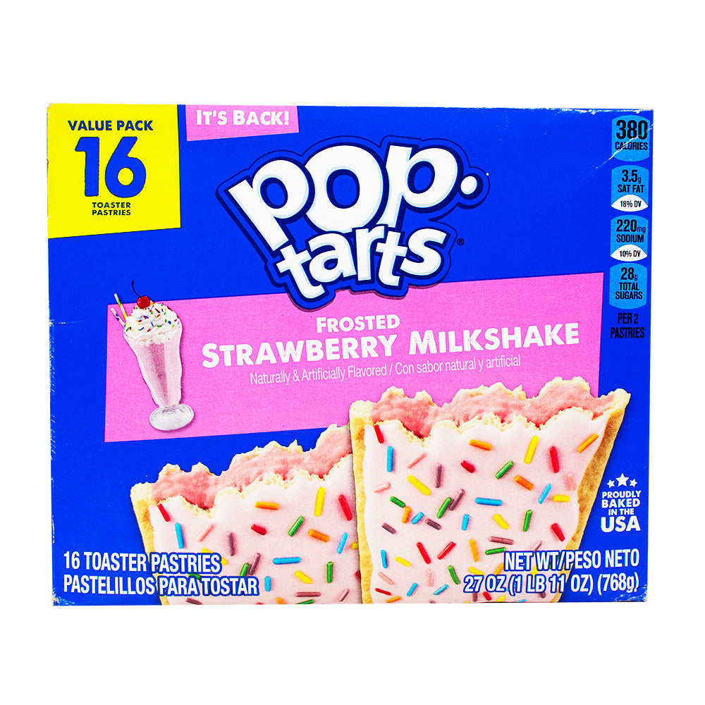Pop-Tarts Frosted Strawberry Milkshake 16 Pack - 768g