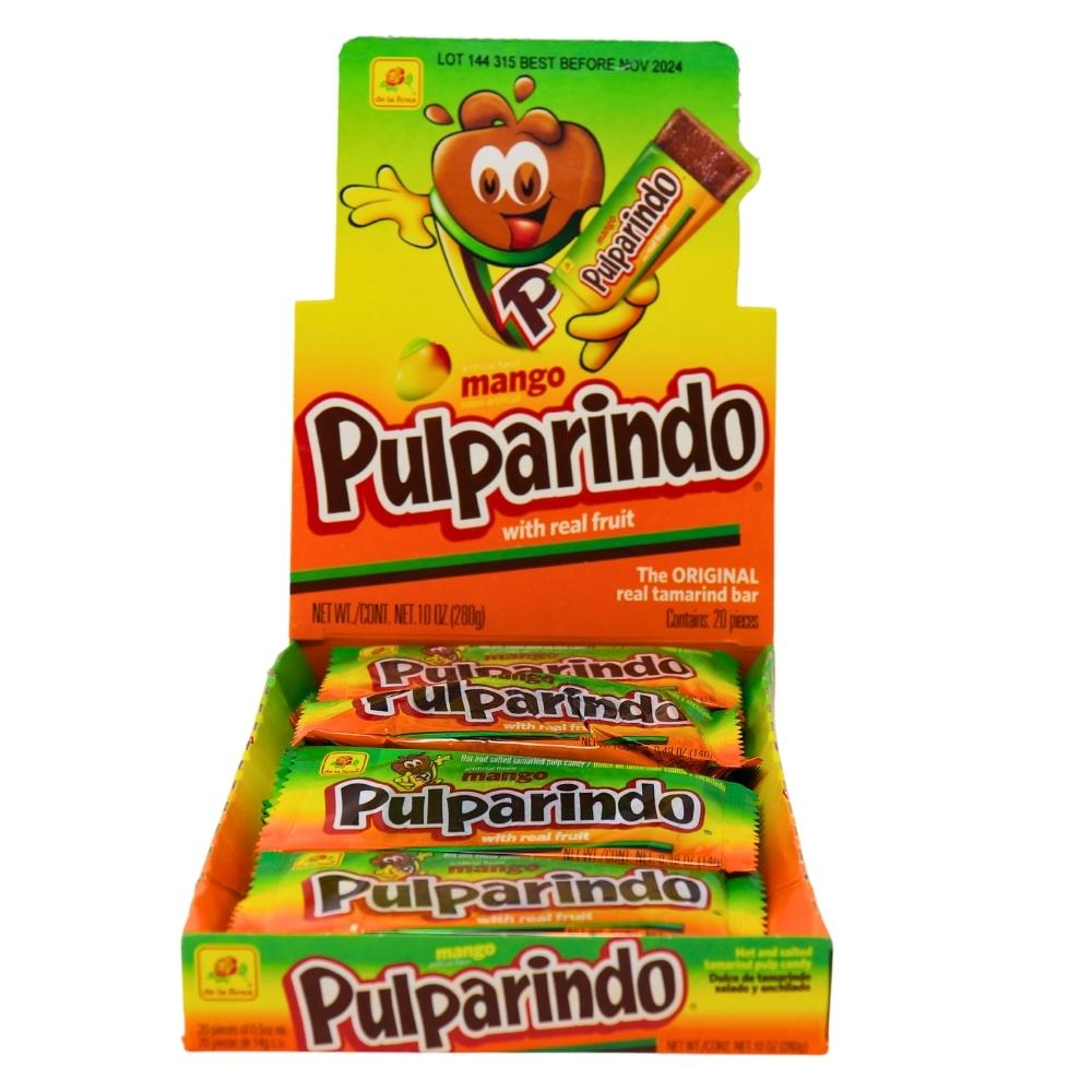 De La Rosa Pulparindo Tamarind Candy Mango - 20ct Box - Mexican Candy - Chewy Candy