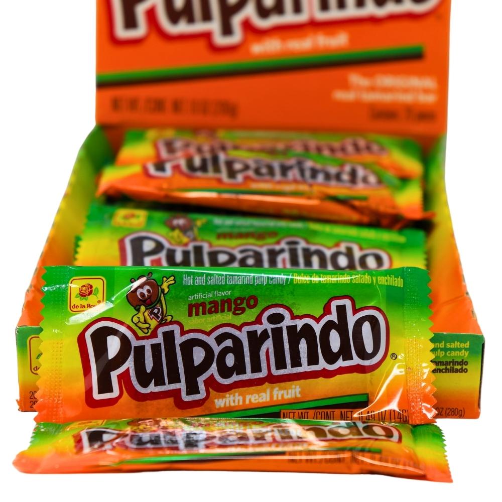 De La Rosa Pulparindo Tamarind Candy Mango - 20ct Box - Mexican Candy - Chewy Candy