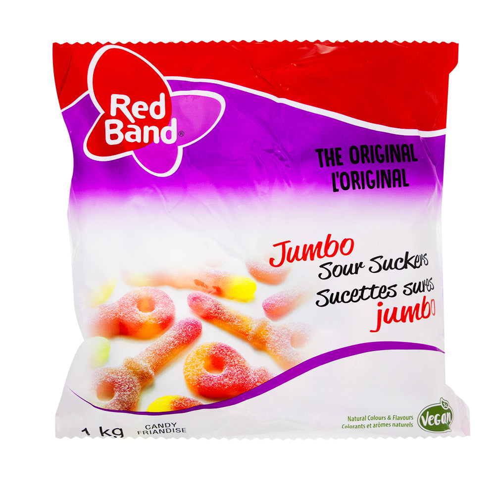 Red Band Jumbo Sour Suckers Candies-1 kg