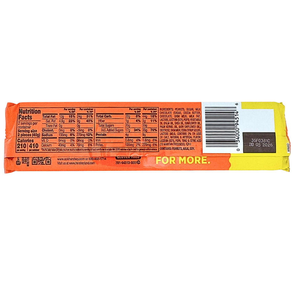 Reese's Werewolf Tracks Peanut Butter Cups King Size - 2.8oz