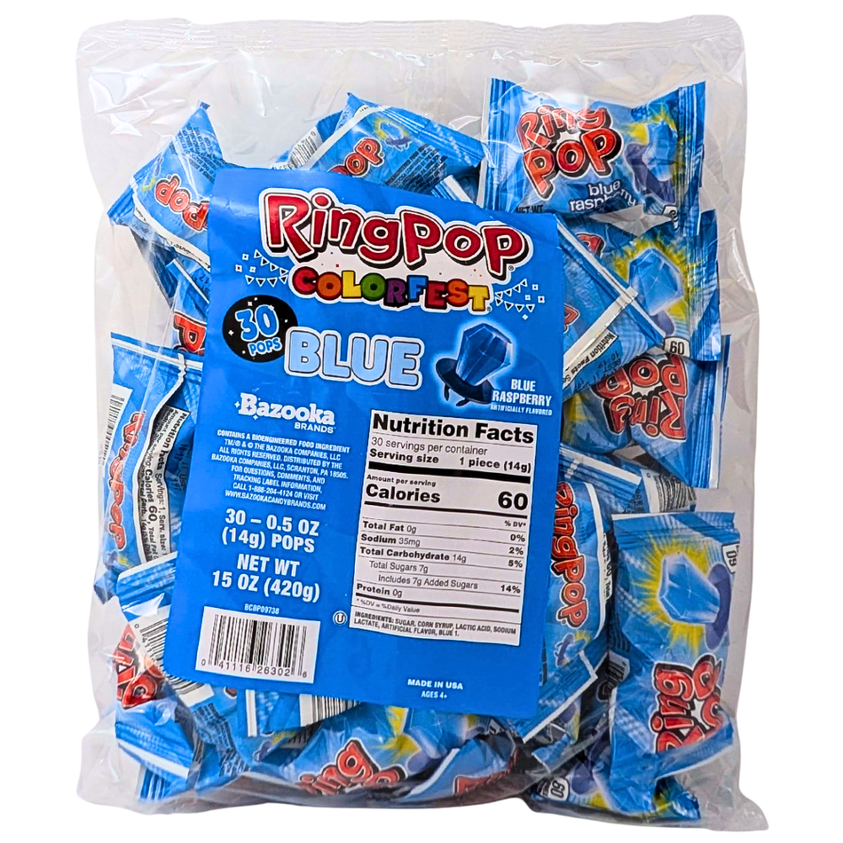 Ring Pop Colorfest Blue Raspberry 30pc - 15oz