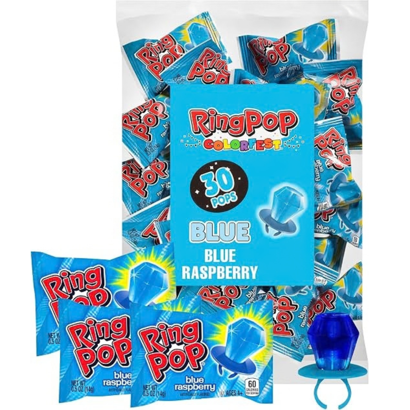 Ring Pop Colorfest Blue Raspberry 30pc - 15oz