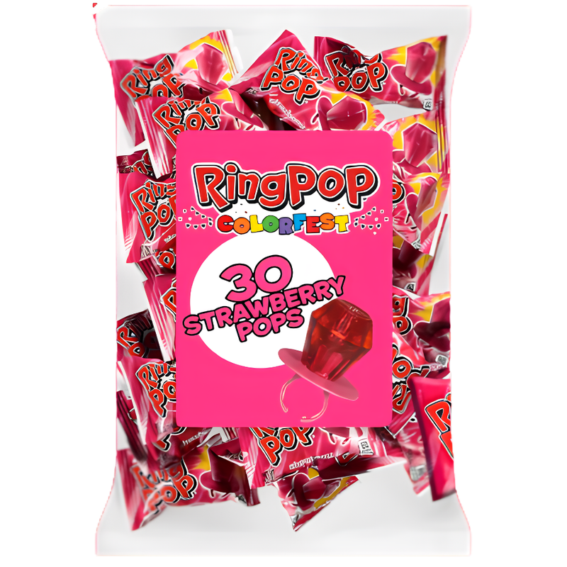 Ring Pop Colorfest Pink Strawberry 30pc - 15oz