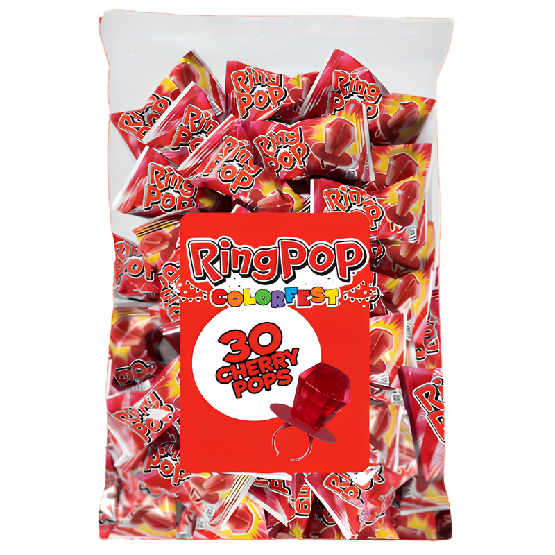 Ring Pop Colorfest Red Cherry 30pc - 15oz