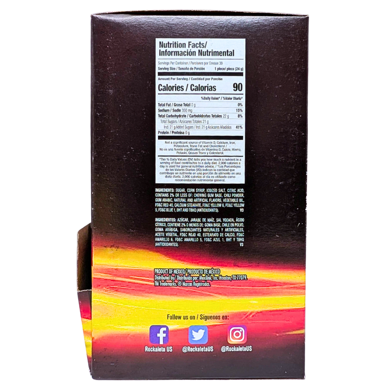 Rockaleta Lollipop 4 Chilli Layers Gum Center