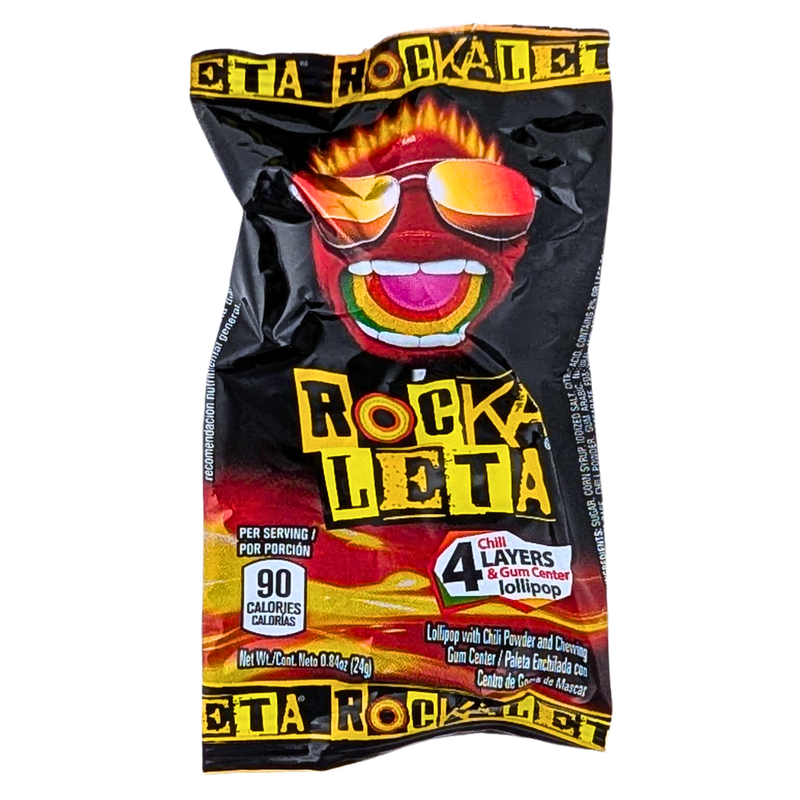 Rockaleta Lollipop 4 Chilli Layers Gum Center