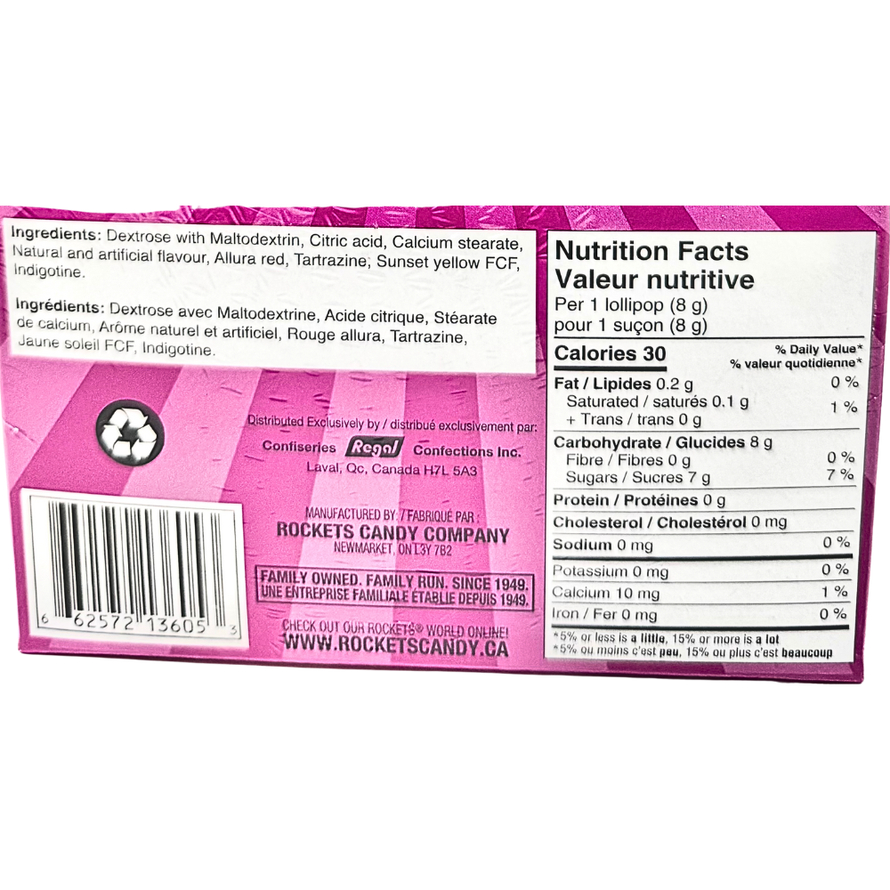 Rockets Double Lollies 120ct - 960g | Candy Funhouse – Candy Funhouse CA