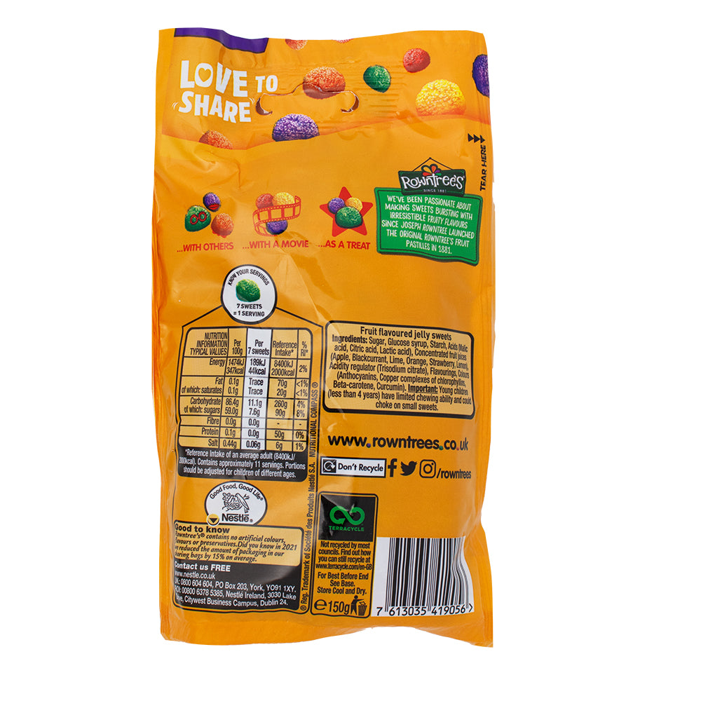 Rowntree's Jelly Tots (UK) - 150g  Nutrition Facts Ingredients