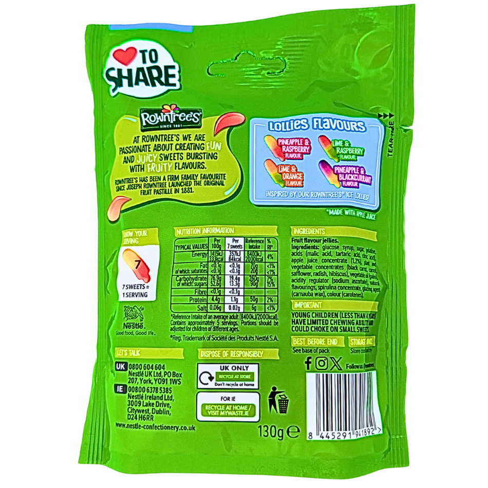 Rowntree's Fruit Pastilles Lollies (UK) - 130g