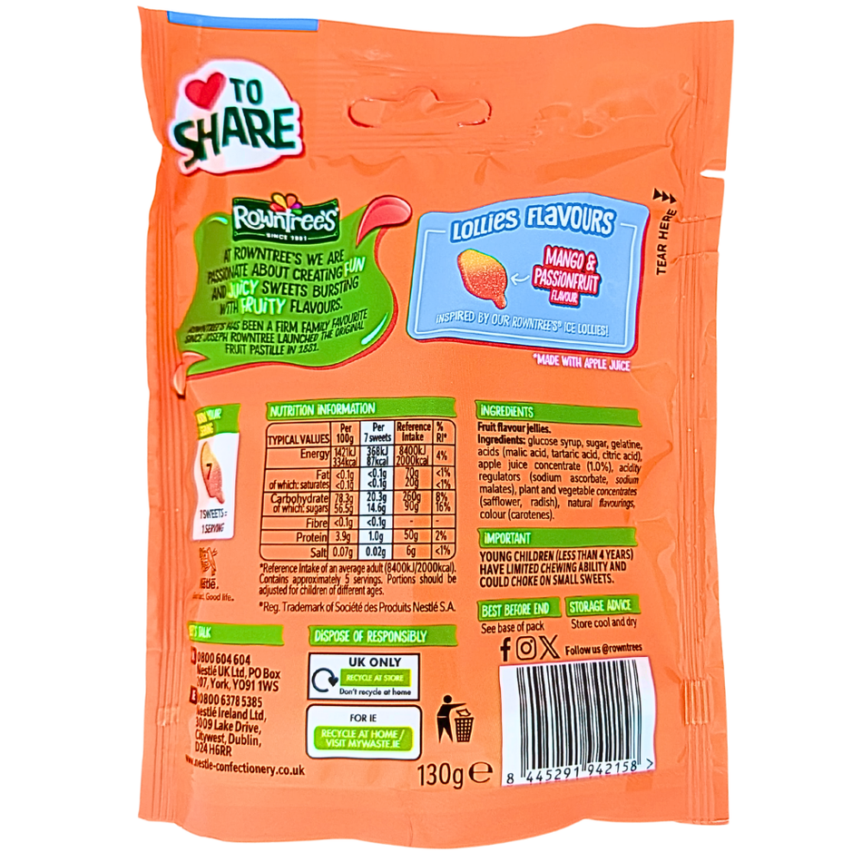 Rowntree's Mango Flavour Lollies (UK) - 130g