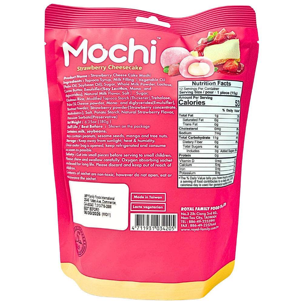 Royal Family Mochi Strawberry Cheese Cake - 180g