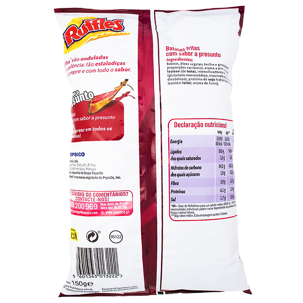 Ruffles Presunto Prosciutto (Portugal) - 150g Nutrition Facts Ingredients - Ruffles - Ruffles Potato Chips - Snack - Prosciutto Chips - Portugal Chips