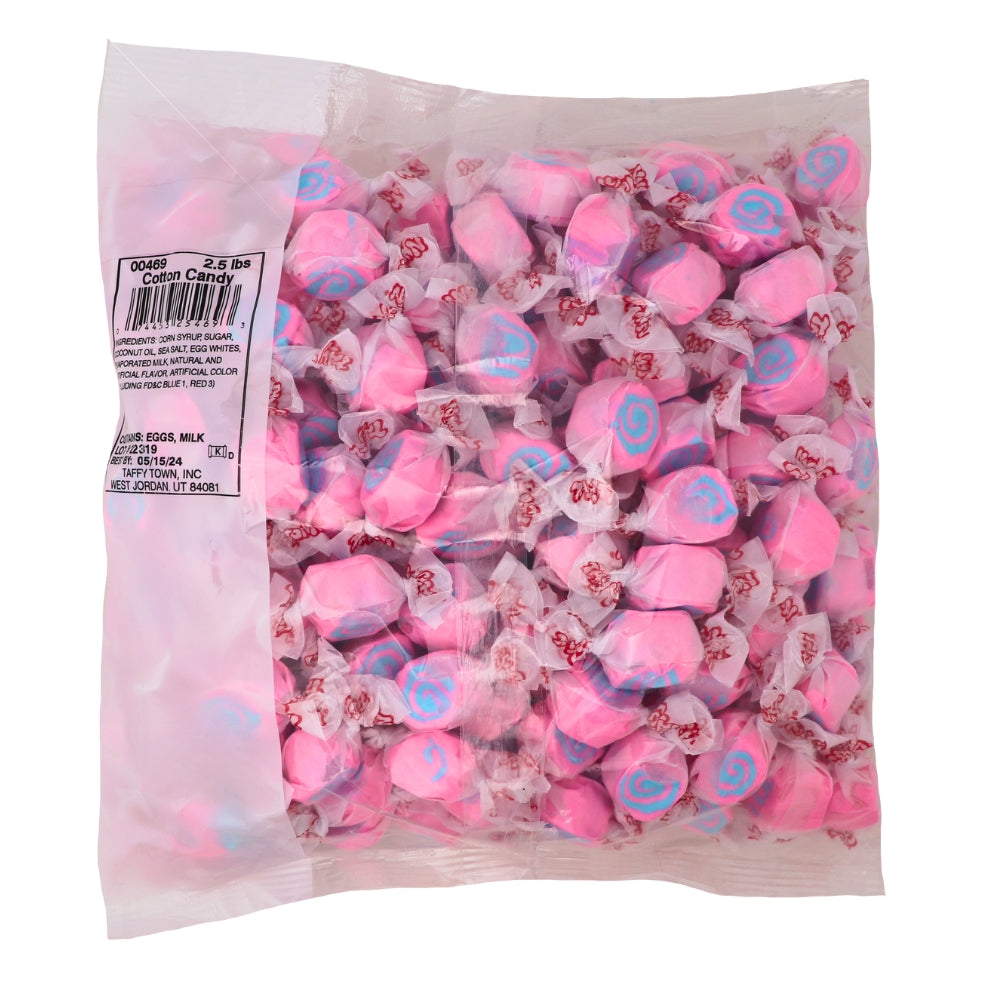 Salt Water Taffy - Cotton Candy Taffy Town 3kg - Blue Bulk Candy Buffet Colour_Blue Colour_Pink Nutrition Facts Ingredients