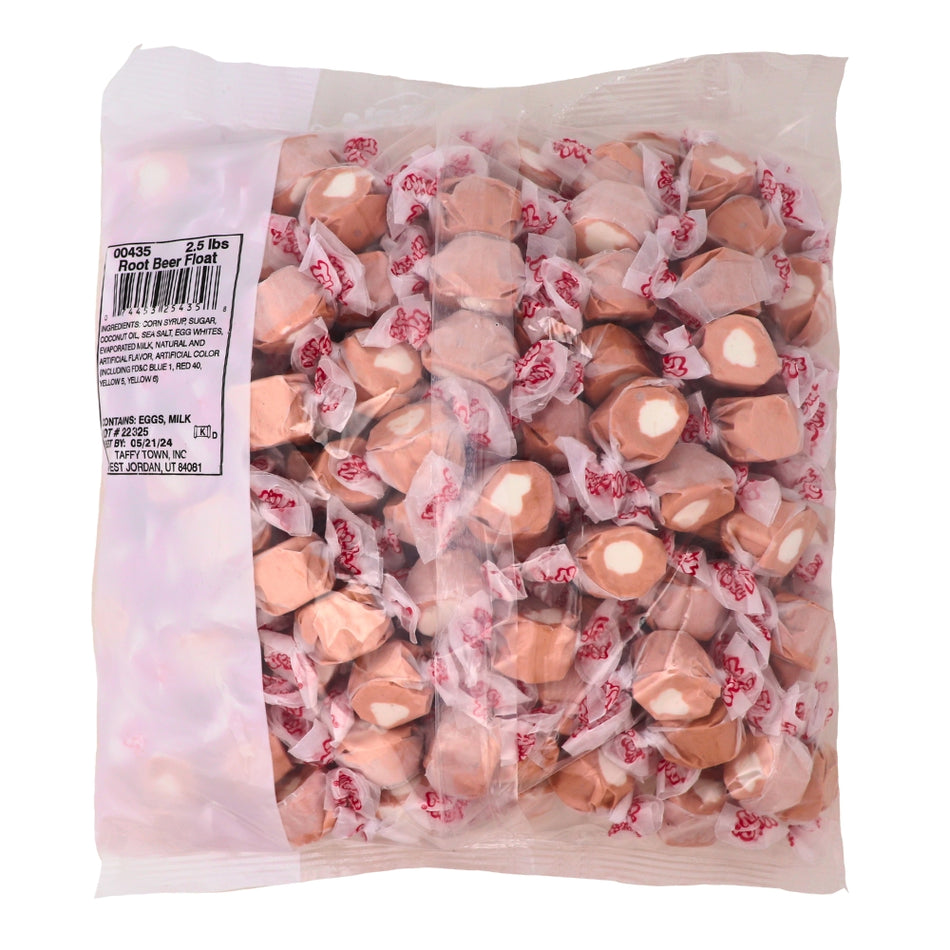 Salt Water Taffy - Root Beer Float - 2.5lb Nutrition Facts Ingredients