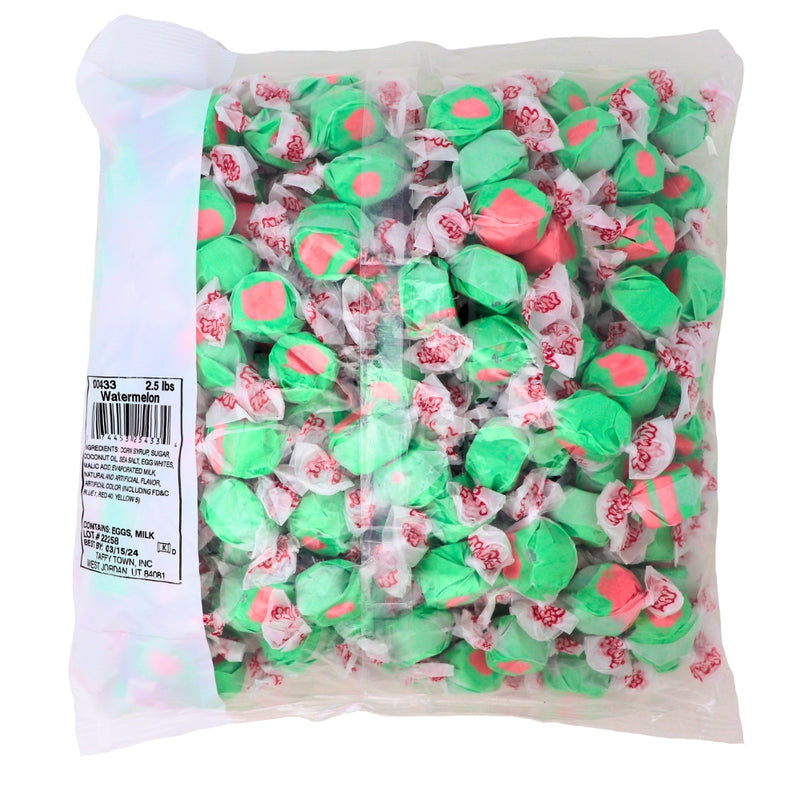 Salt Water Taffy-Watermelon Taffy Town 32.5lb - Bulk Candy Buffet Colour_Green Colour_Pink Gluten Free