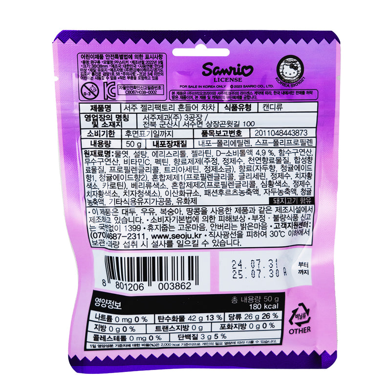 Sanrio Shake It Cha Cha Cool Fruit Gummies with Stickers (Korea) - 50g   Nutrition Facts Ingredients
