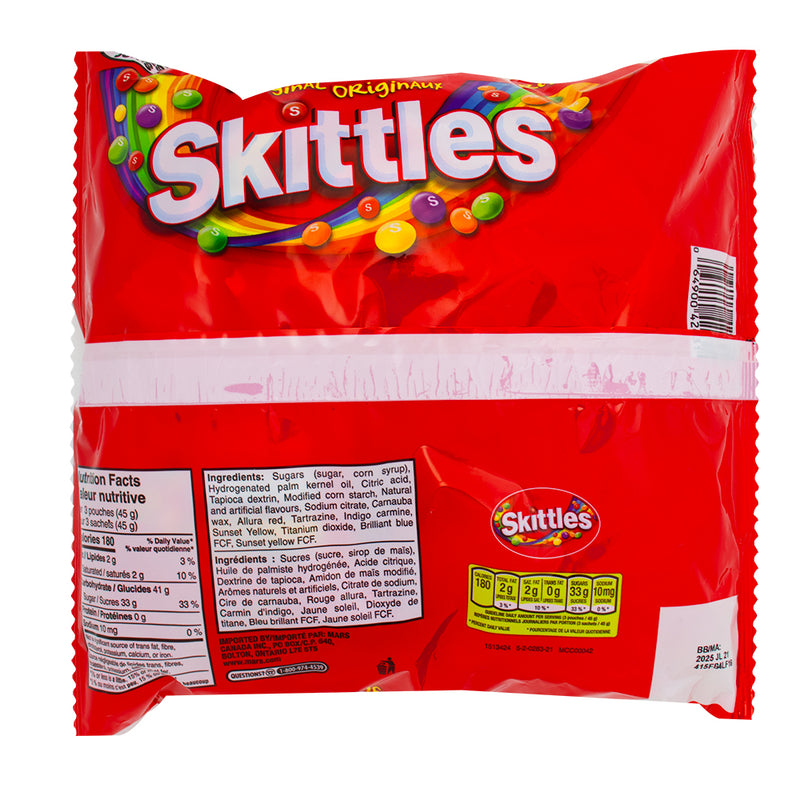 Skittles Fun Size - 20ct  Nutrition Facts Ingredients - Skittles - Skittles Candy - Skittles Fun Size