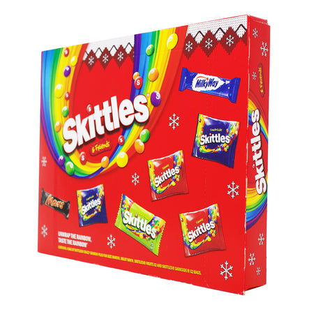 Skittles & Friends Christmas Selection Box - 150g - Skittles Christmas Selection Box - Holiday candy assortment - Festive fruity treats - Christmas candy gift - Skittles and friends flavours - Colourful holiday sweets - Christmas stocking stuffer - Festive candy box - Holiday candy joy - Seasonal candy assortment - Skittles Candy - Skittles - Mars Bar - Milky Way Bar 