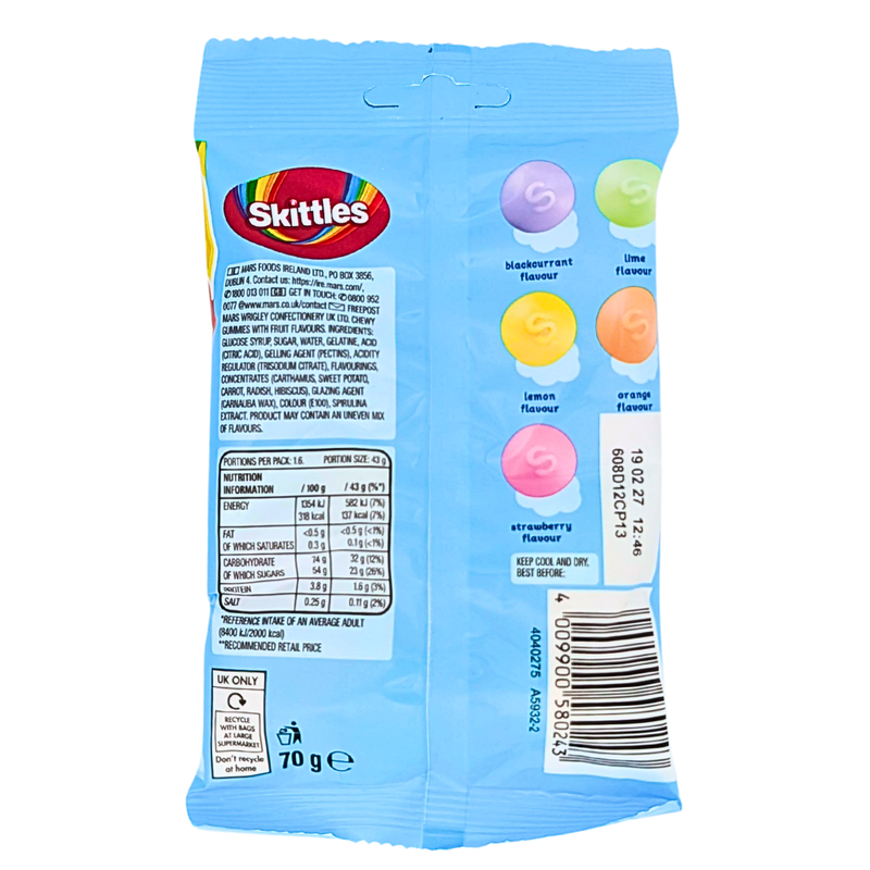 Skittles Fruit Squishy Cloudz (UK) - 70g