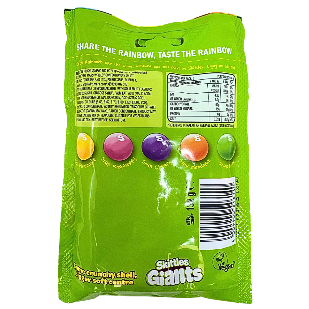 Skittles Giants Crazy Sours (UK) - 132g