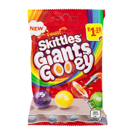 Skittles Giants Gooey Candy (UK) - 109g - Skittles - Skittles Candy - Skittles Giants - Skittles Gooey Candy - British Candy - UK Candy