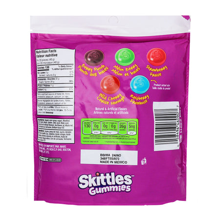 Skittles Gummies Berry - 280g  Nutrition Facts Ingredients