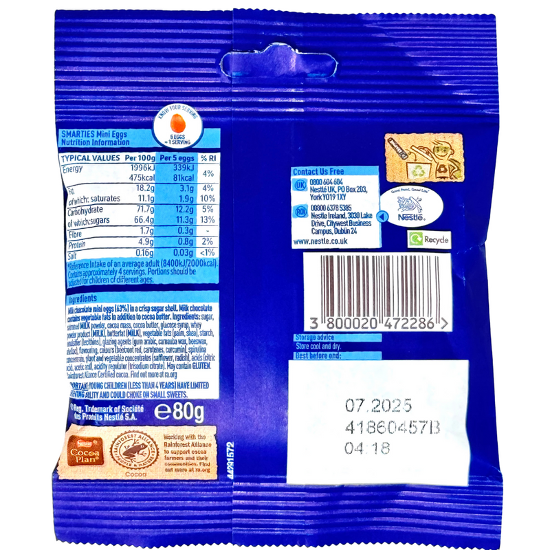 Smarties Mini Eggs Pouch - 80g