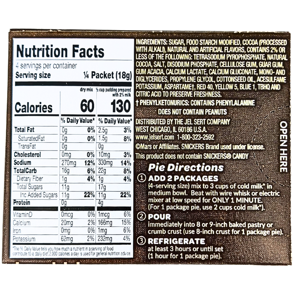 Snickers Pudding and Pie Filling - 2.55oz