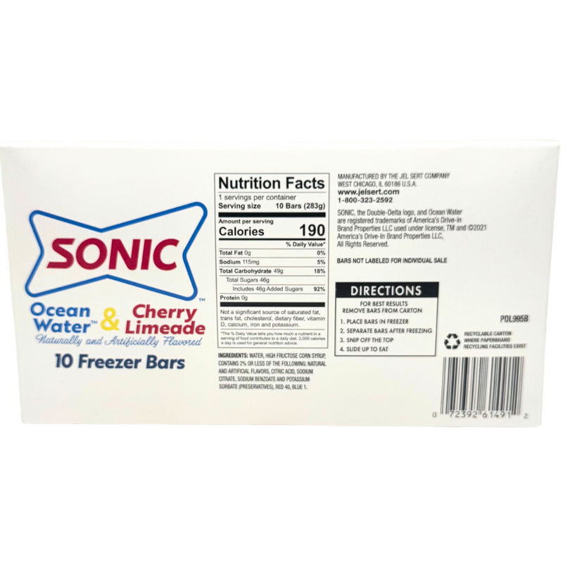 Sonic Freezer Bars 10ct - 10oz