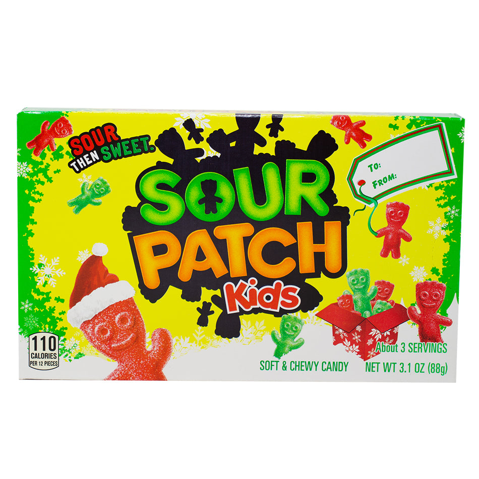 Sour Patch Kids Christmas - 3.1oz - Sour Patch Kids - Holiday Candy - Festive Treats - Sweet and Sour Delight - Christmas Stocking Stuffers - Elf-Inspired Candies - Holiday Party Snacks - Colourful Candy Mix