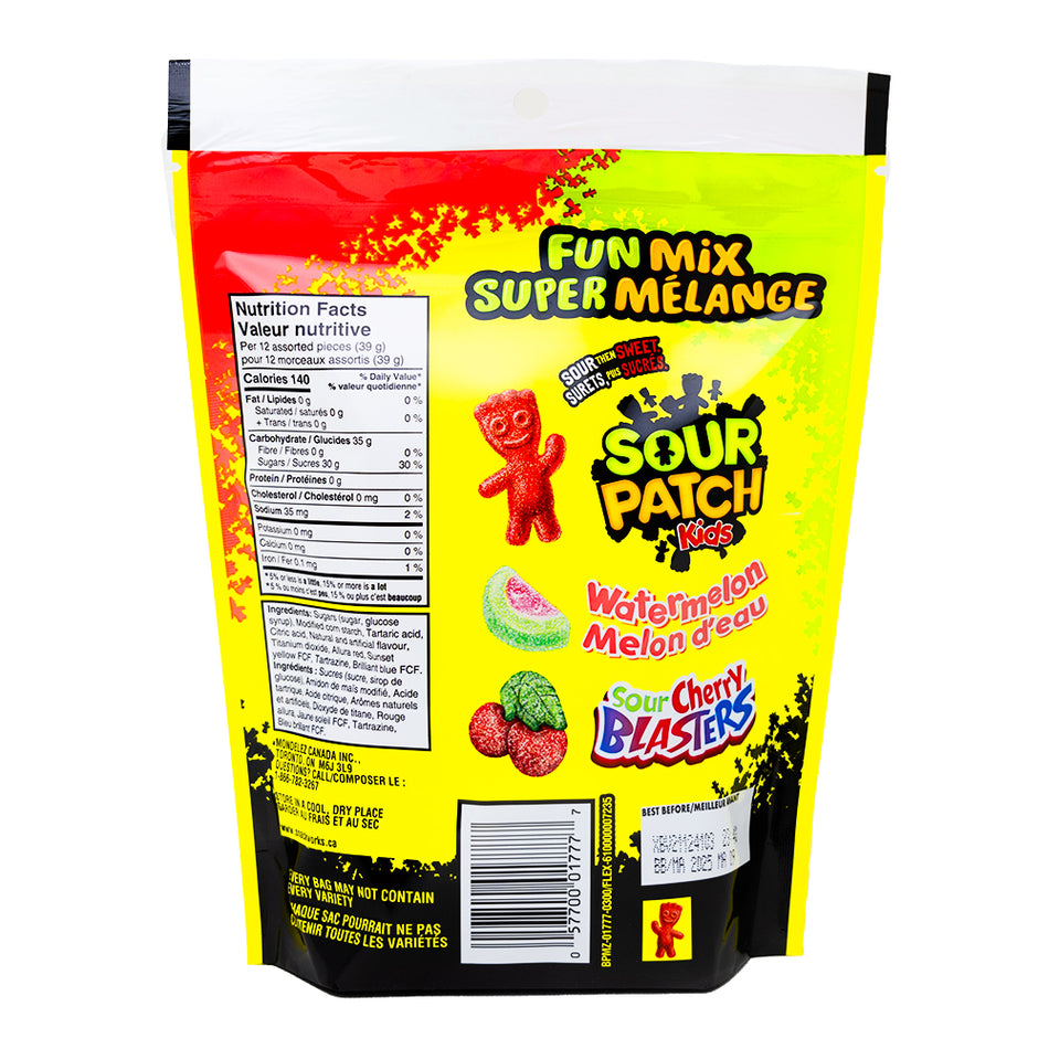 Sour Patch Kids Fun Mix - 315g  Nutrition Facts Ingredients
