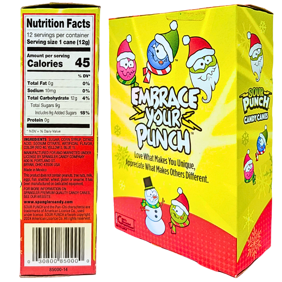 Sour Punch Candy Canes 12ct - 5.3oz