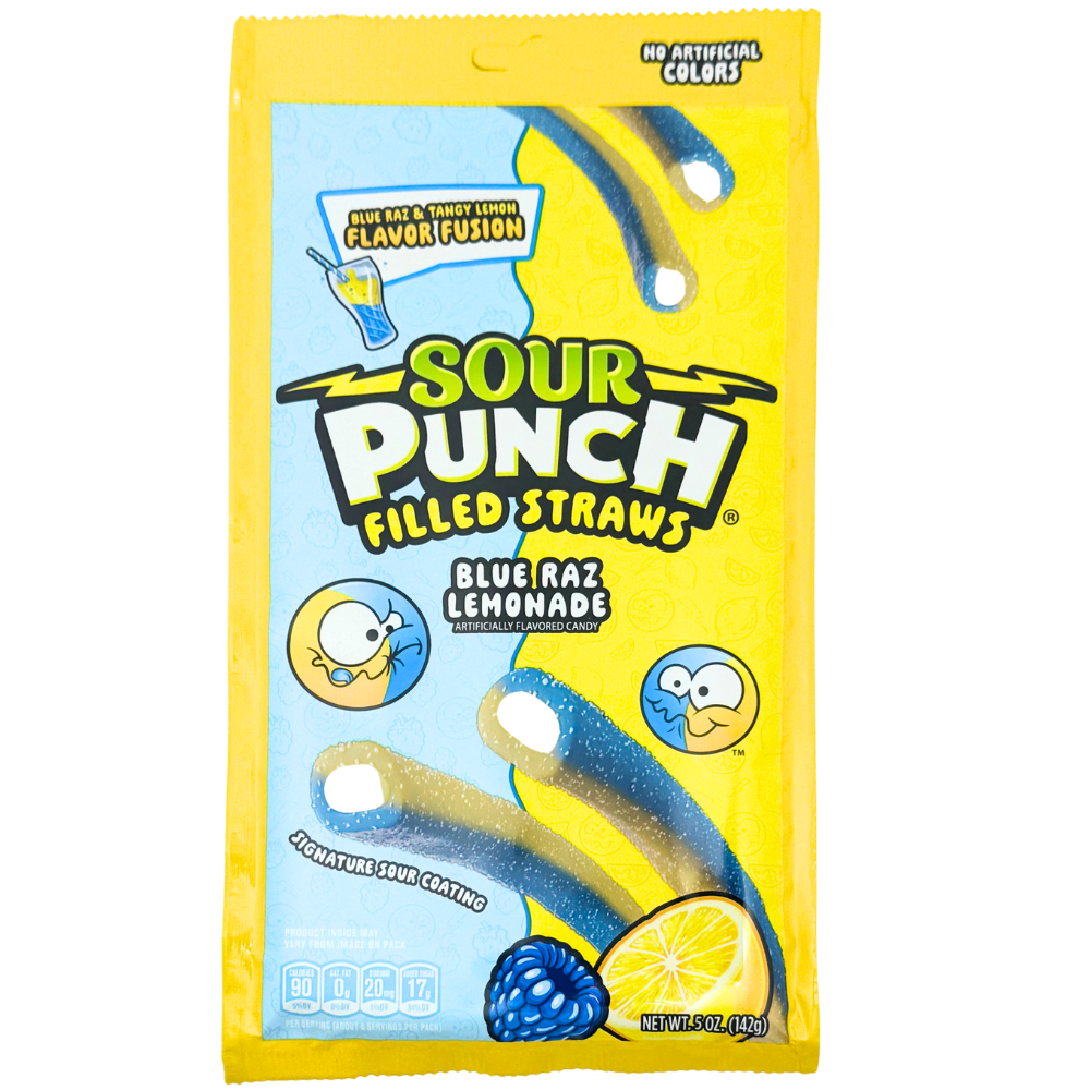 Sour Punch Filled Straws Blue Raz Lemonade - 5oz | Candy Funhouse ...