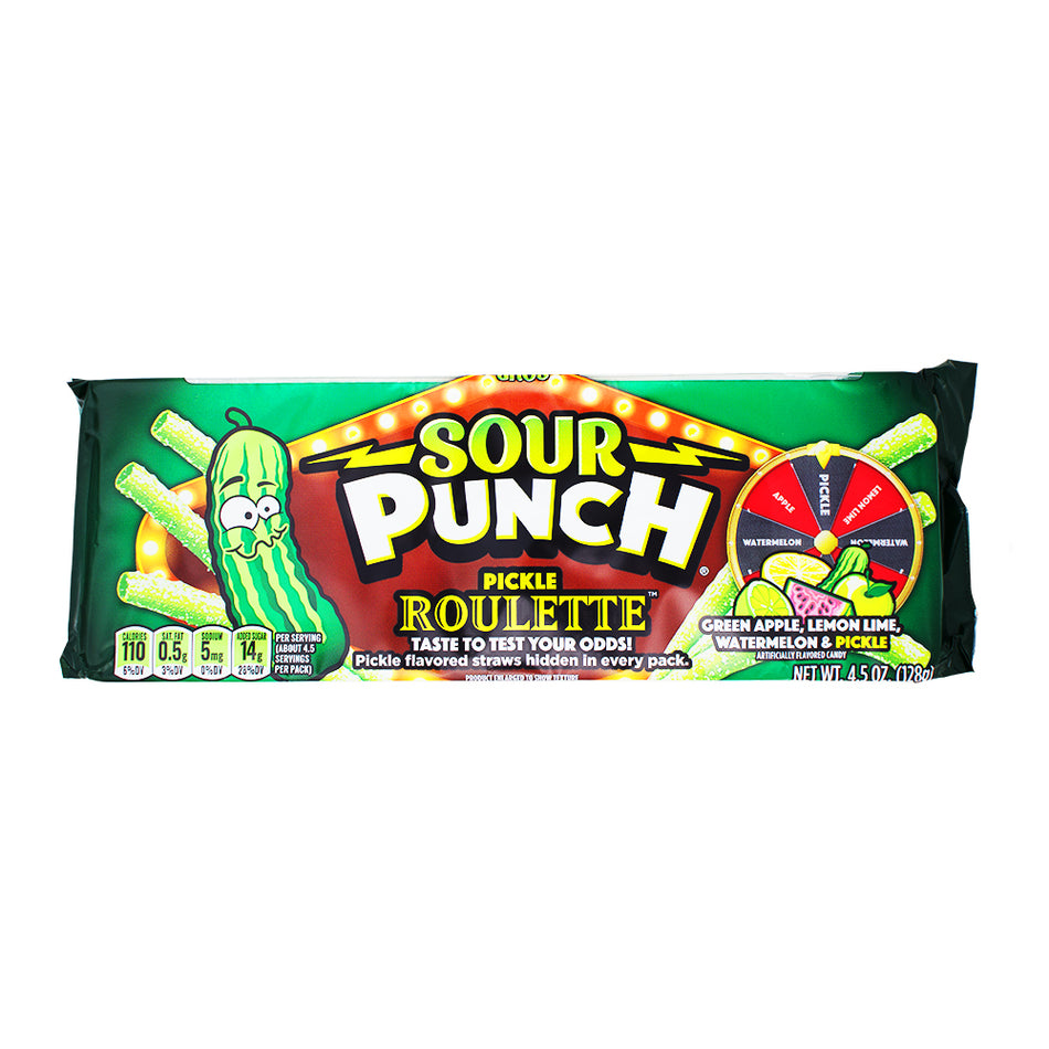 Sour Punch Pickle Roulette - 4.5oz - Sour Punch - Sour Punch Pickle Roulette - Sour Candy - Gag Gift - Gag Candy Gift - Tangy Candy - Pickle - Pickle Candy